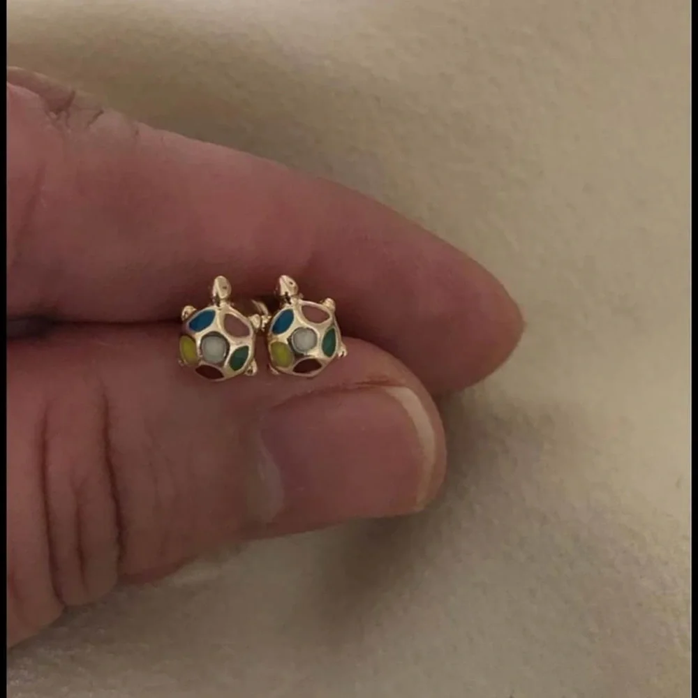 18k Gold Filled Turtle 🐢 Girls Stud Earrings